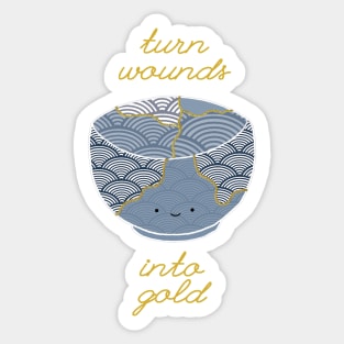 Cute Kintsugi Turn Wounds Into Gold Sticker